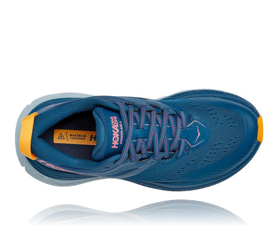 Trail Shoes Womens - Hoka One One Stinson Atr 6 - Blue - SZHRWPU-68